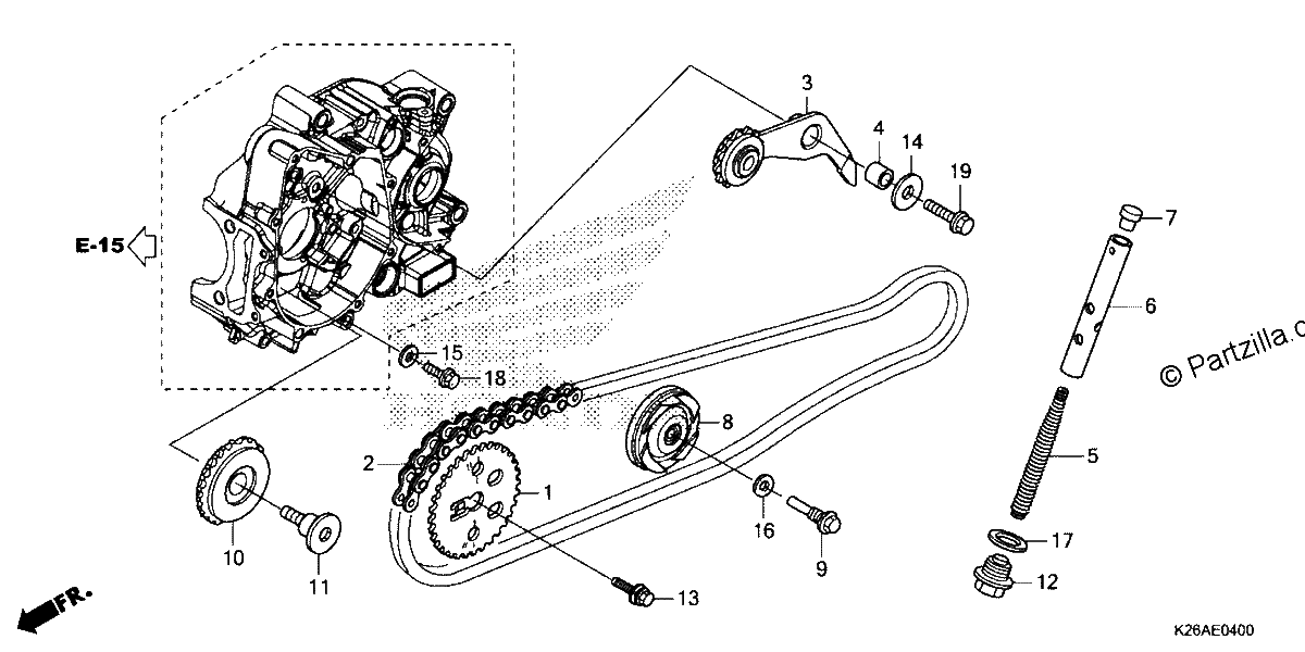 Diagrama de CAM CHAIN TENSIONER