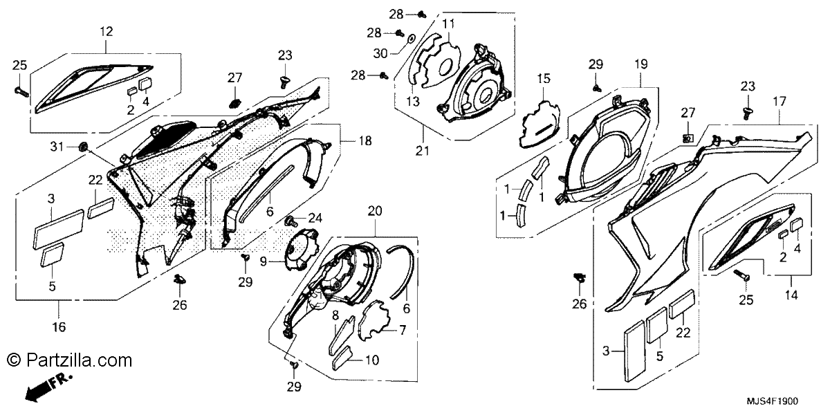 Diagrama de ENGINE COVER SIDE PANEL