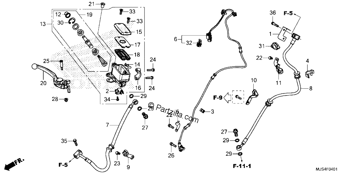 Diagrama de FRONT BRAKE MASTER CYLINDER 2