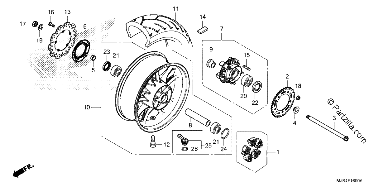 Diagrama de REAR WHEEL