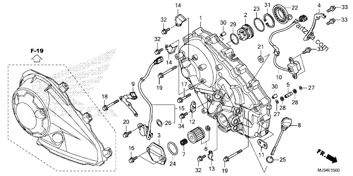 Diagrama de RIGHT CRANKCASE COVER