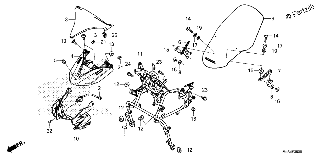 Diagrama de WINDSCREEN FRONT GARNISH