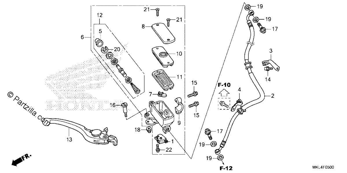 Diagrama de FRONT BRAKE MASTER CYLINDER 1