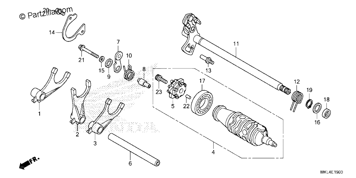 Diagrama de GEARSHIFT DRUM 1