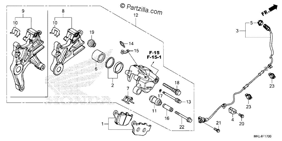 Diagrama de REAR BRAKE CALIPER
