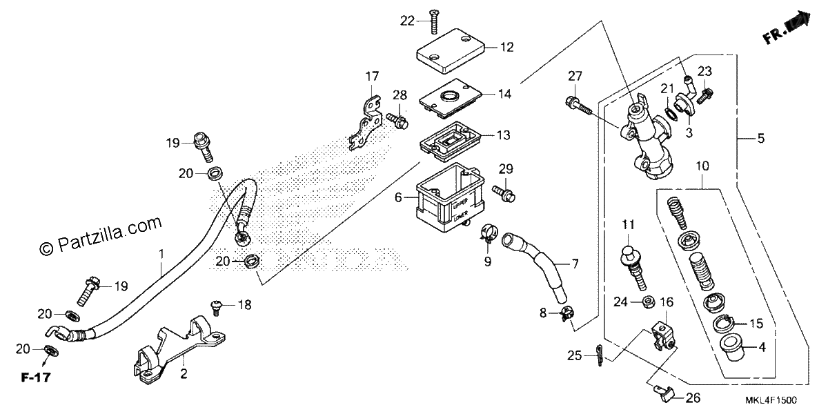 Diagrama de REAR BRAKE MASTER CYLINDER 1
