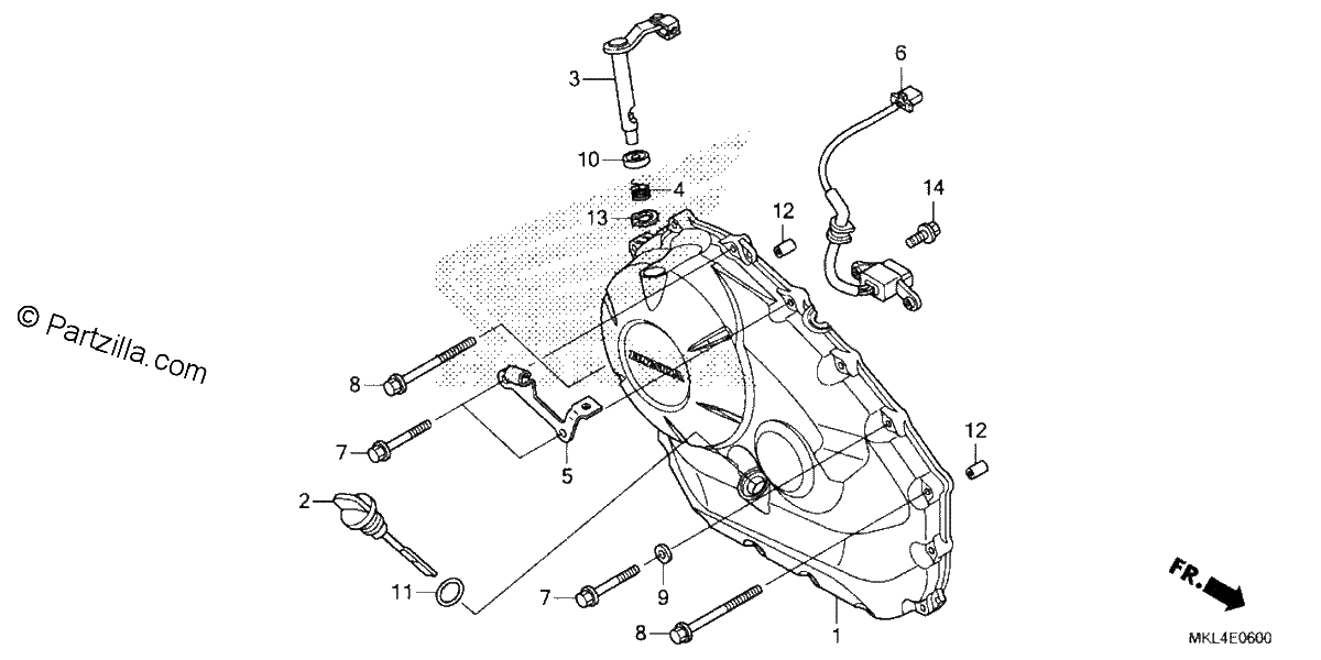 Diagrama de RIGHT CRANKCASE COVER 1