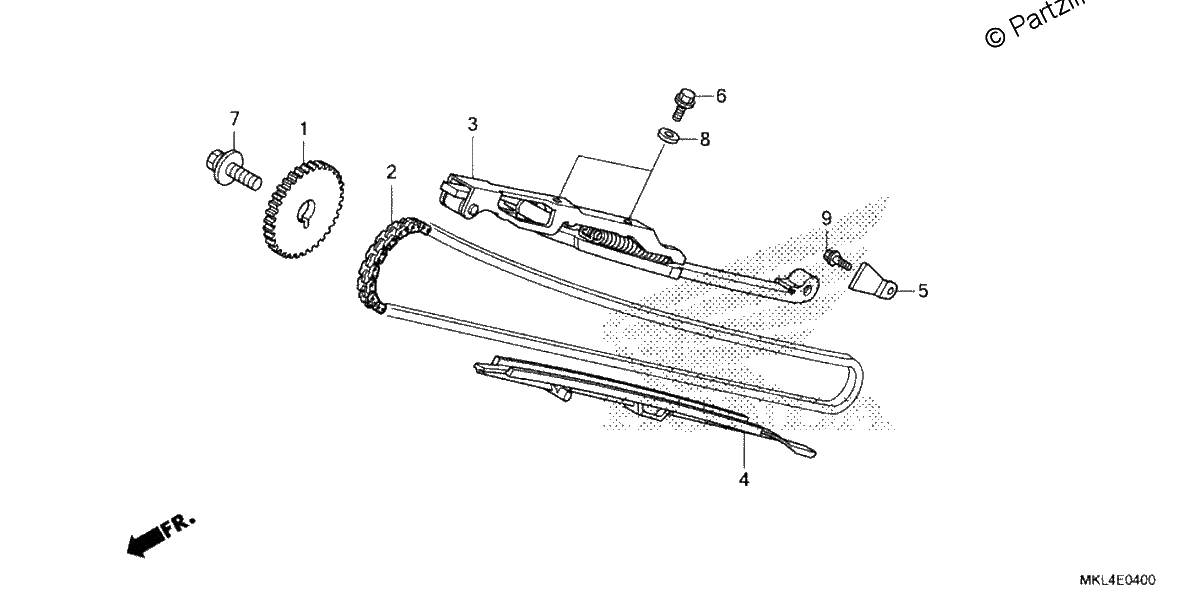 Diagrama de CAM CHAIN TENSIONER