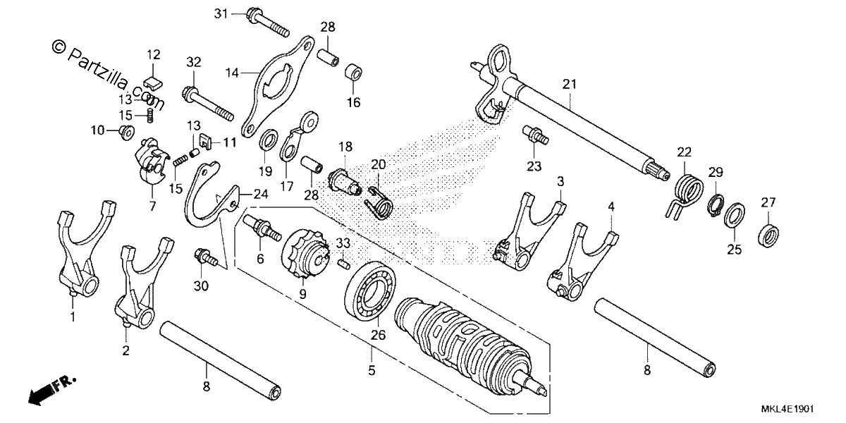 Diagrama de GEARSHIFT DRUM 2