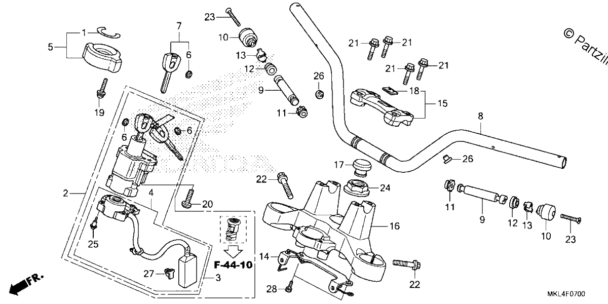 Diagrama de HANDLEBAR TOP BRIDGE