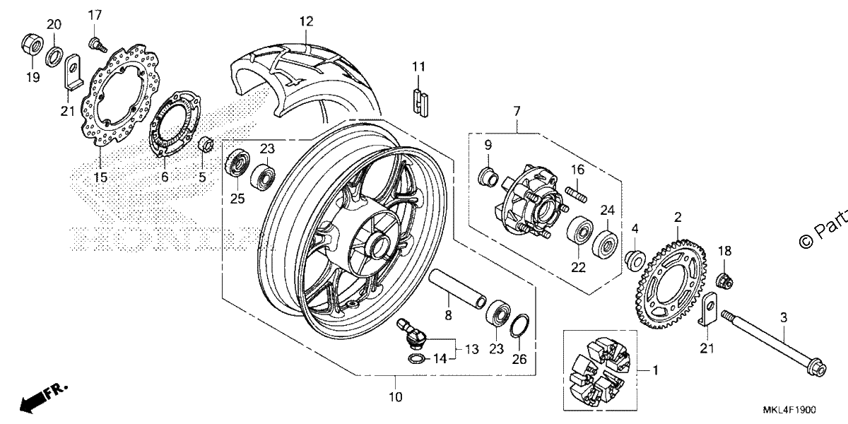 Diagrama de REAR WHEEL