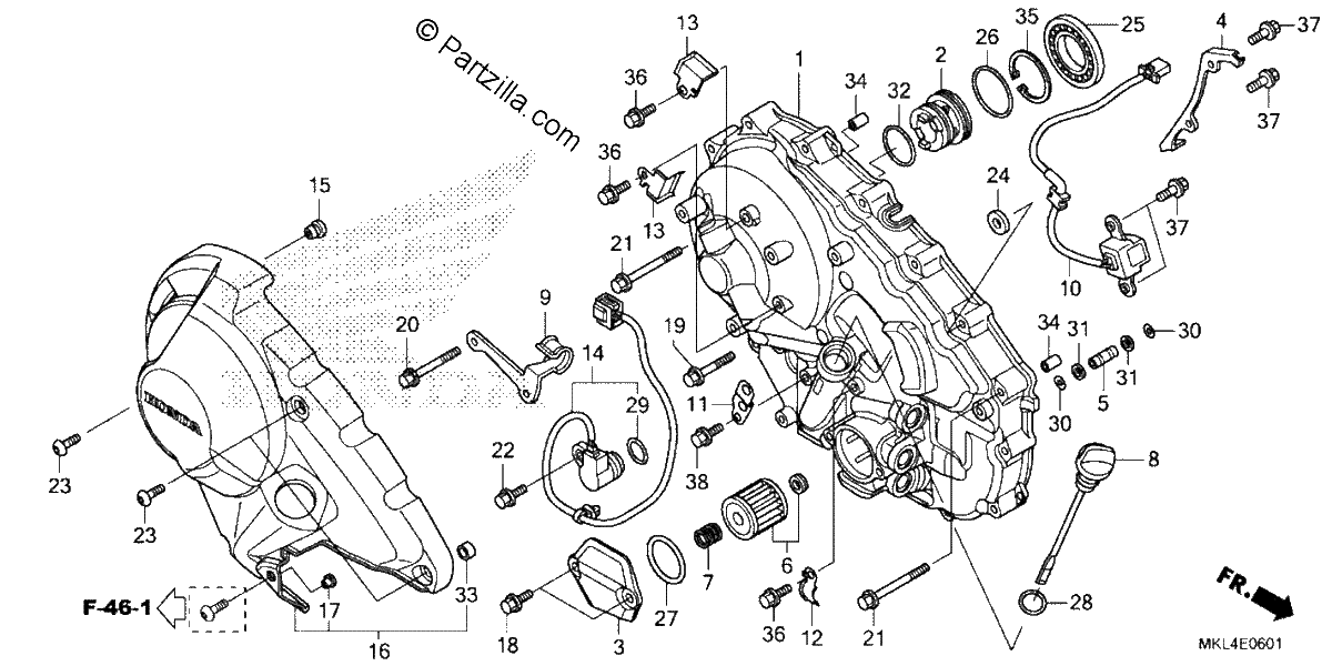 Diagrama de RIGHT CRANKCASE COVER 2