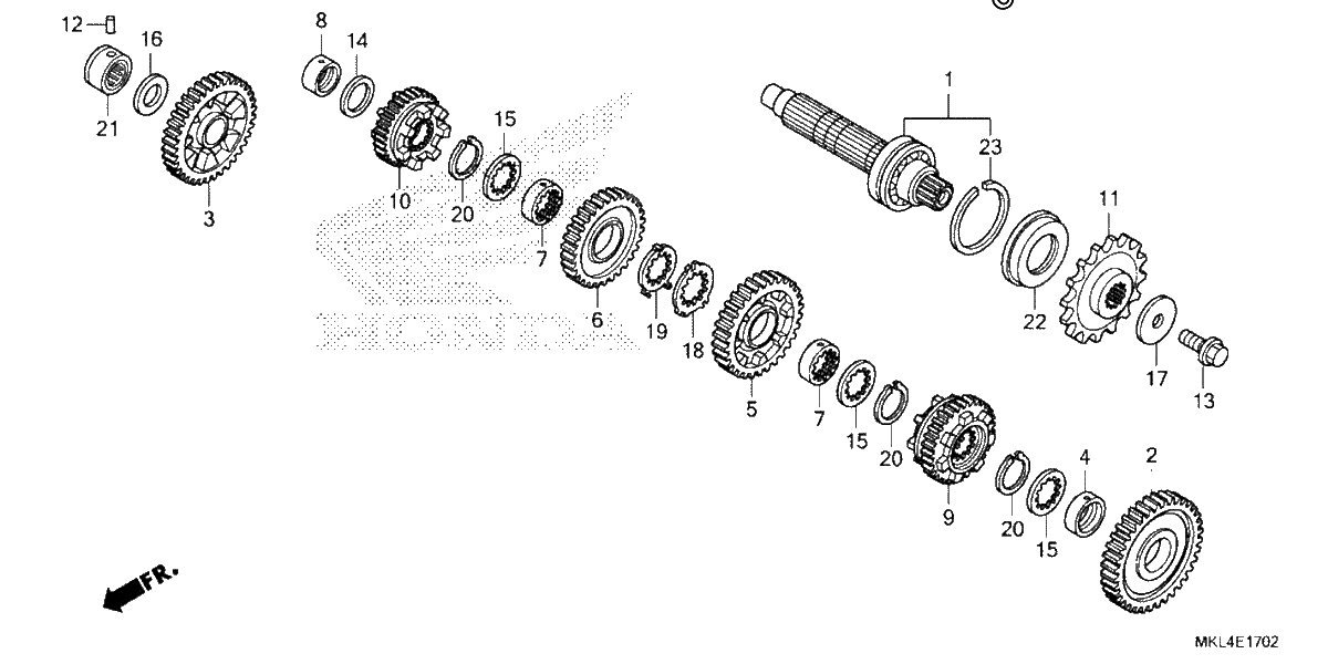 Diagrama de TRANSMISSION COUNTERSHAFT NC750XD