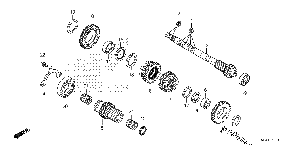 Diagrama de TRANSMISSION MAINSHAFT NC750XD