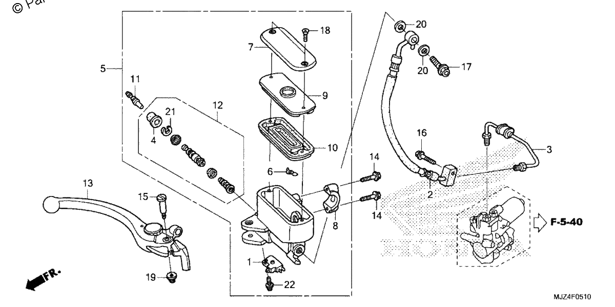 Diagrama de FRONT BRAKE MASTER CYLINDER