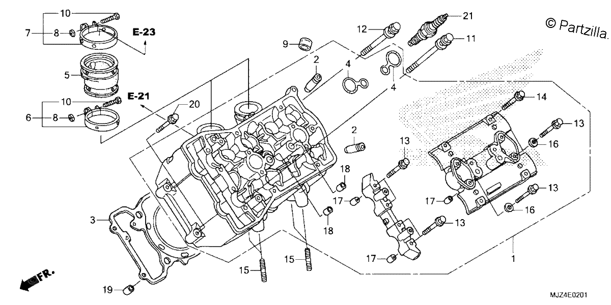 Diagrama de LEFT CYLINDER HEAD