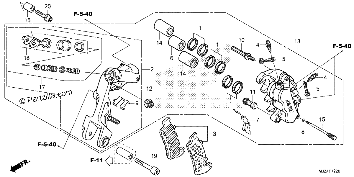 Diagrama de LEFT FRONT BRAKE CALIPER