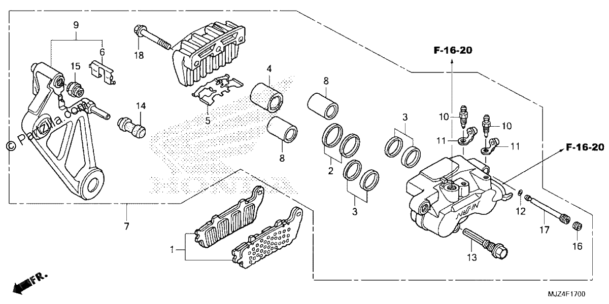 Diagrama de REAR BRAKE CALIPER