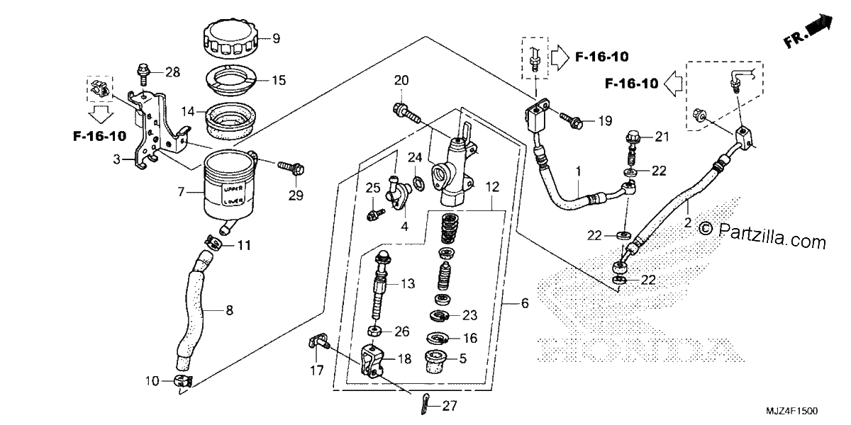 Diagrama de REAR BRAKE MASTER CYLINDER