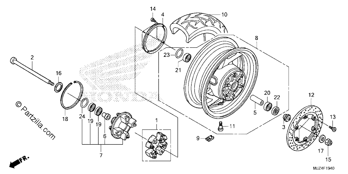 Diagrama de REAR WHEEL