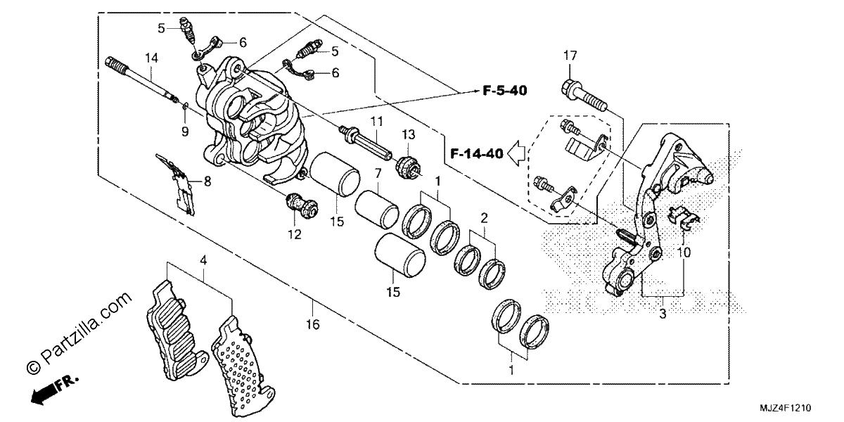 Diagrama de RIGHT FRONT BRAKE CALIPER