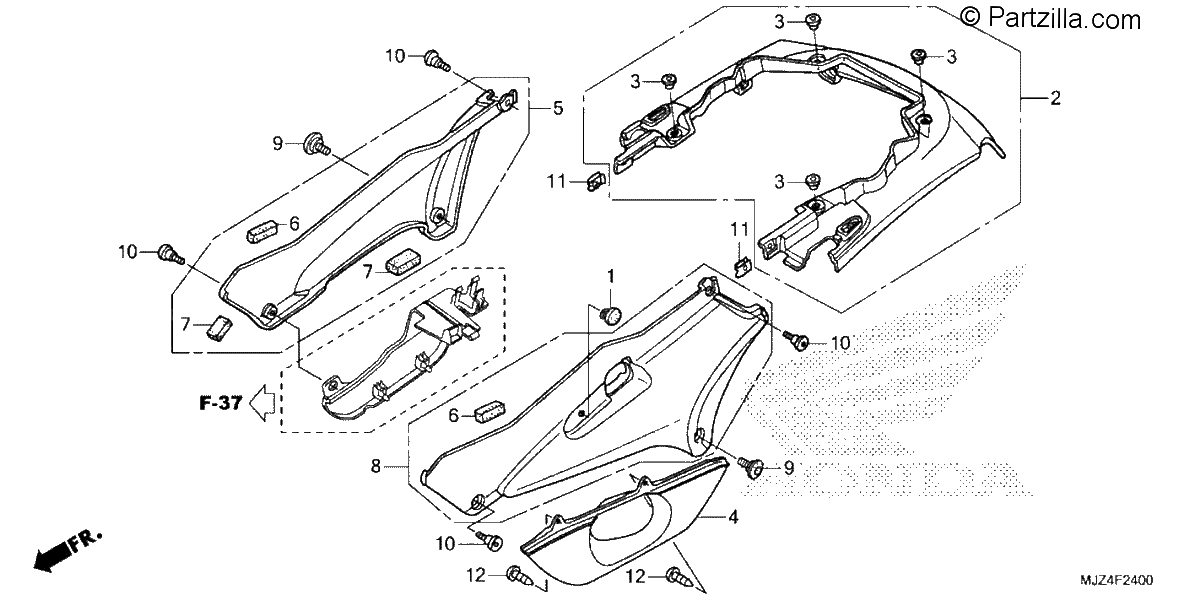 Diagrama de SIDE COVER REAR COWL