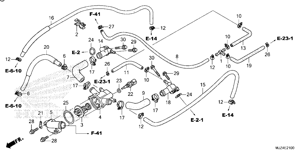 Diagrama de THERMOSTAT WATER HOSE