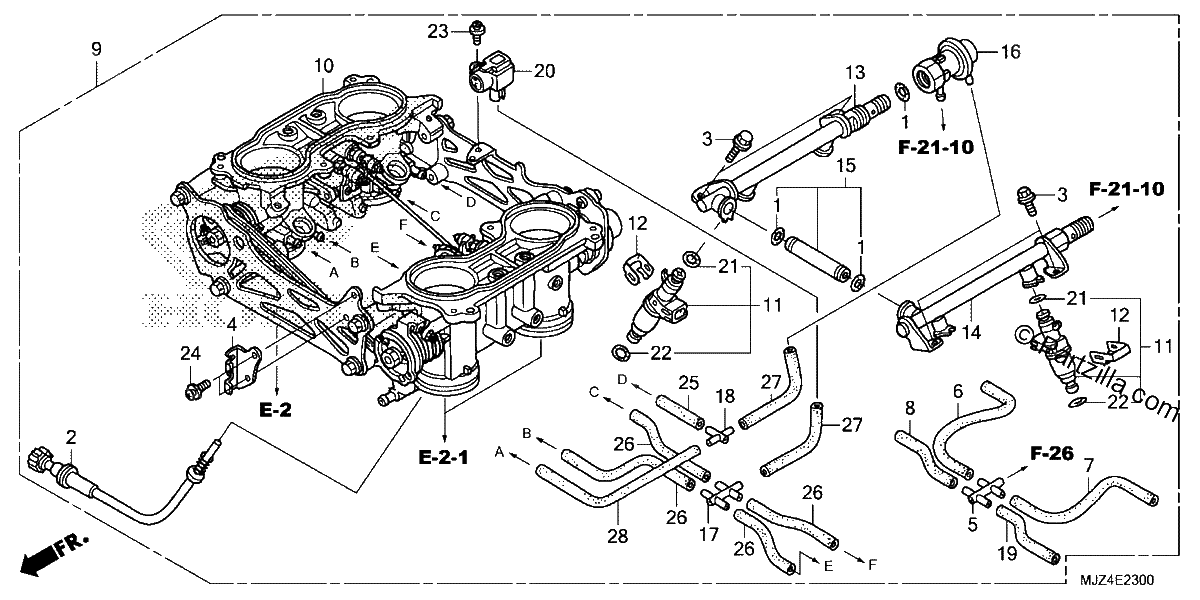 Diagrama de THROTTLE BODY ASSEMBLY