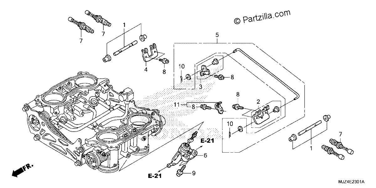 Diagrama de THROTTLE BODY COMPONENT PARTS