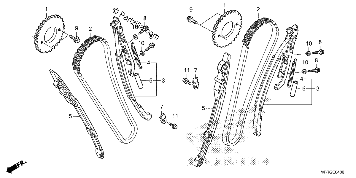 Diagrama de CAM CHAIN TENSIONER