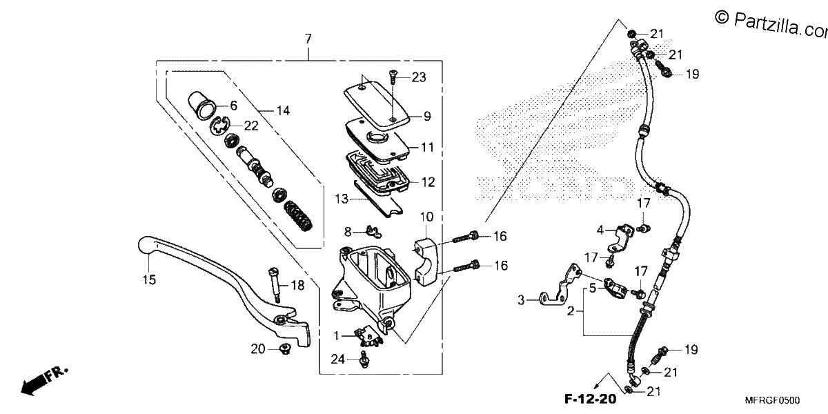 Diagrama de FRONT BRAKE MASTER CYLINDER 1