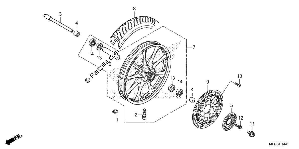 Diagrama de FRONT WHEEL 2