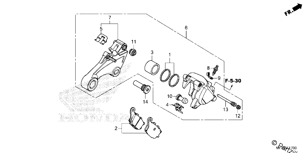 Diagrama de REAR BRAKE CALIPER 1