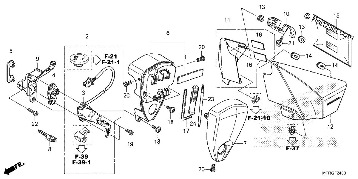 Diagrama de SIDE COVER TOOLS COMBINATION SWITCH