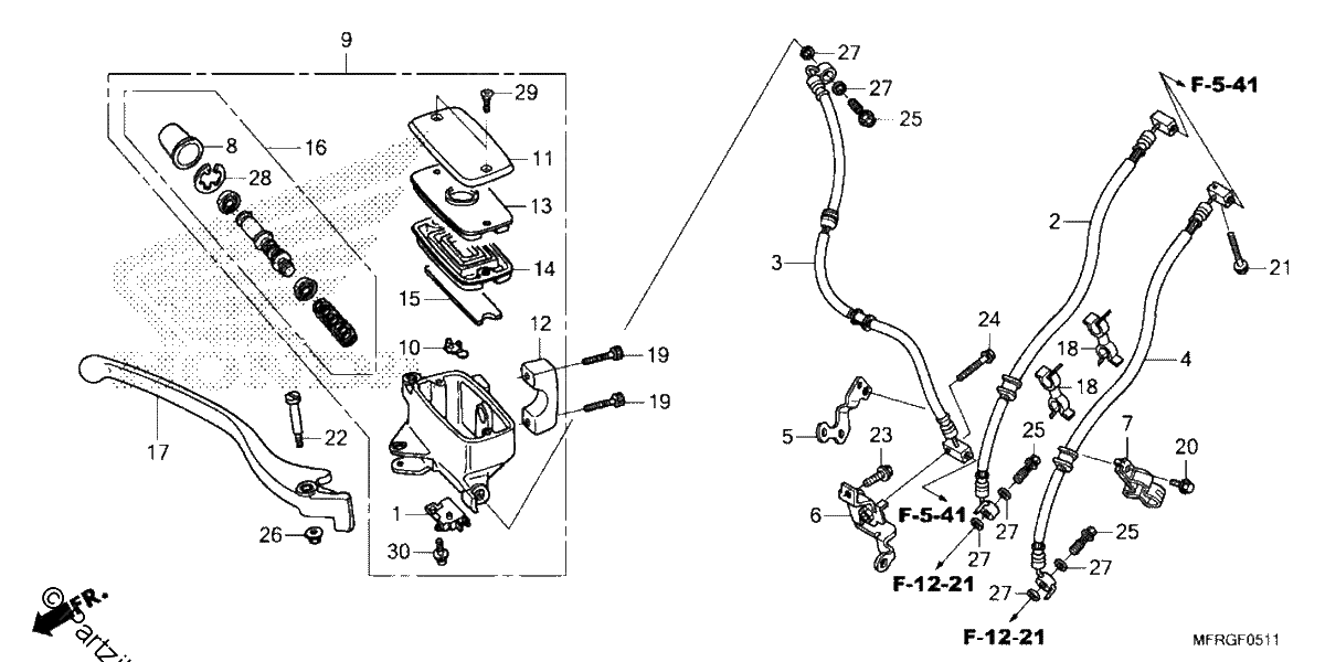 Diagrama de FRONT BRAKE MASTER CYLINDER 3