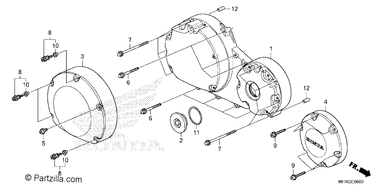Diagrama de RIGHT CRANKCASE COVER