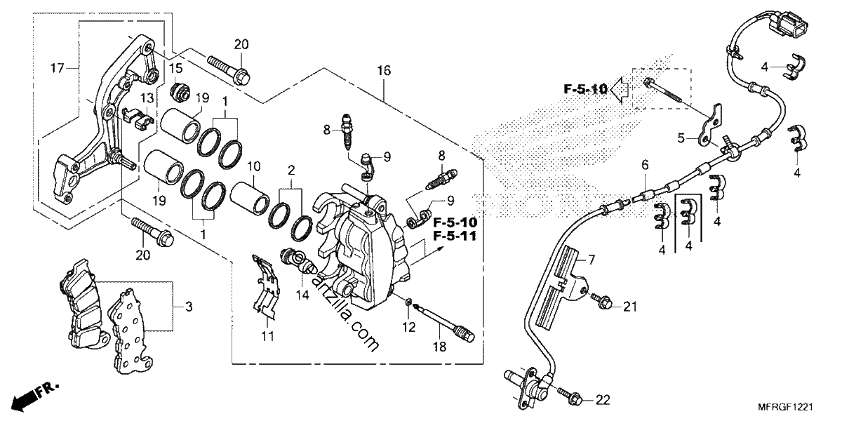 Diagrama de FRONT BRAKE CALIPER 2