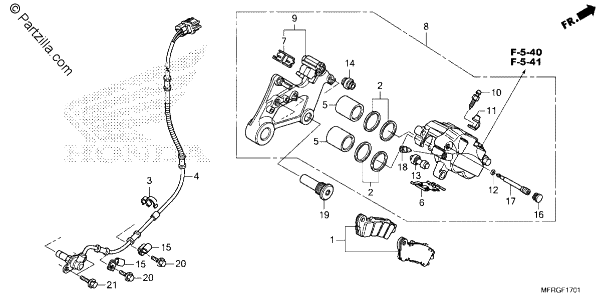Diagrama de REAR BRAKE CALIPER 2