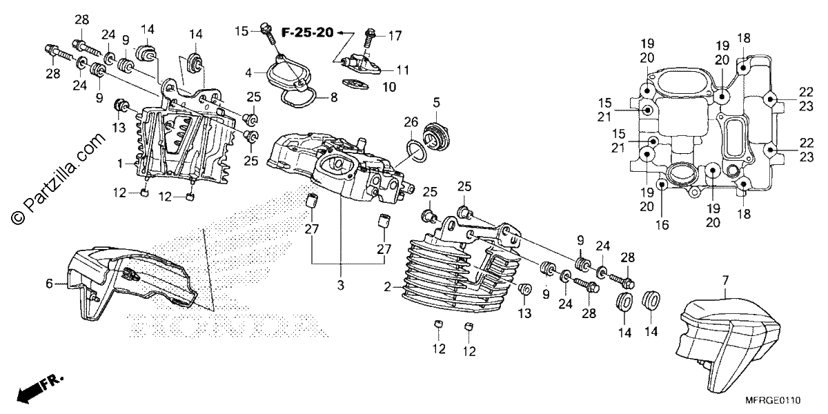 Diagrama de REAR CYLINDER HEAD COVER