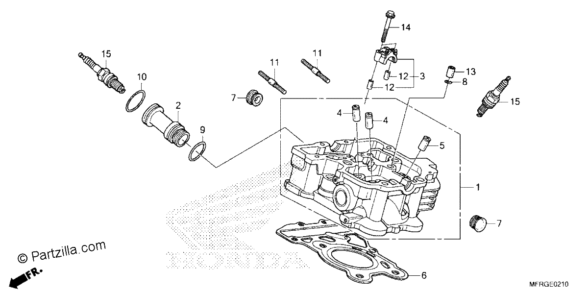 Diagrama de REAR CYLINDER HEAD