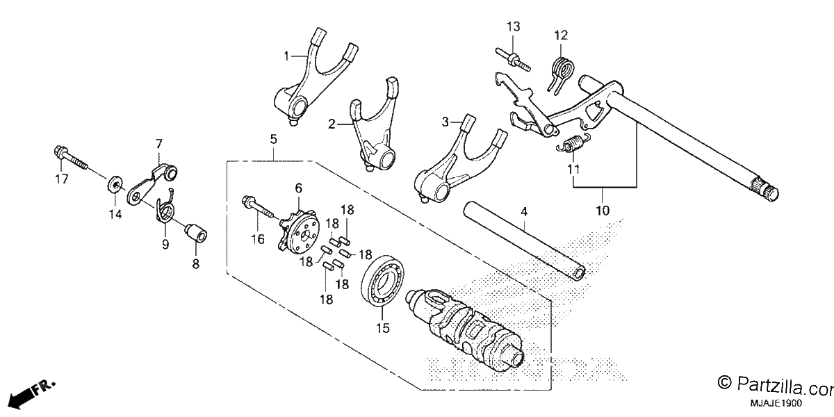 Diagrama de GEARSHIFT DRUM