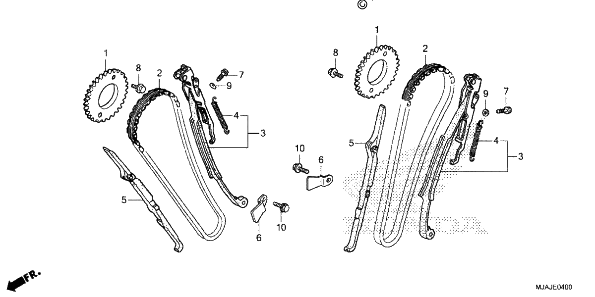 Diagrama de CAM CHAIN TENSIONER