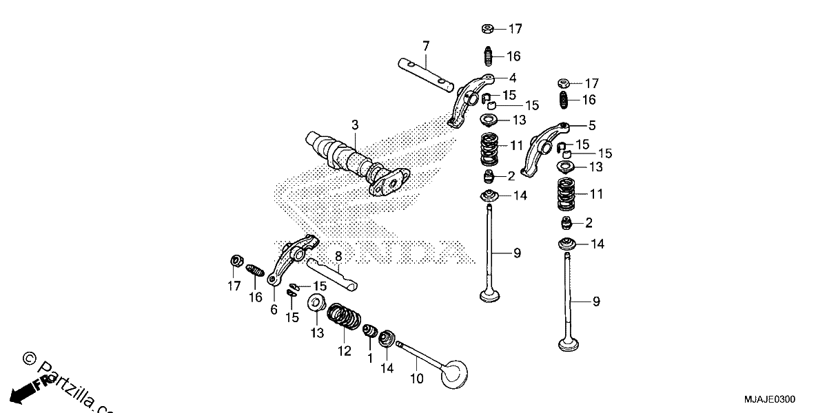 Diagrama de CAMSHAFT VALVE FRONT