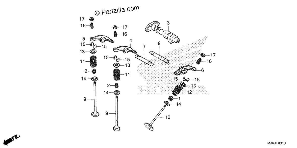 Diagrama de CAMSHAFT VALVE RR