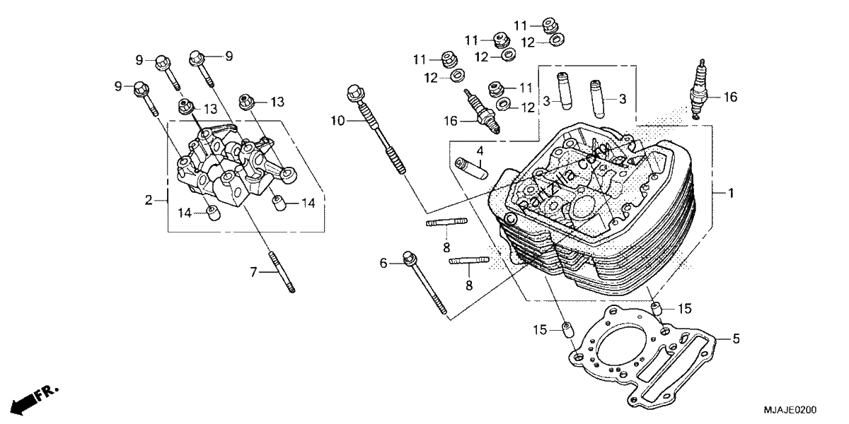 Diagrama de FRONT CYLINDER HEAD