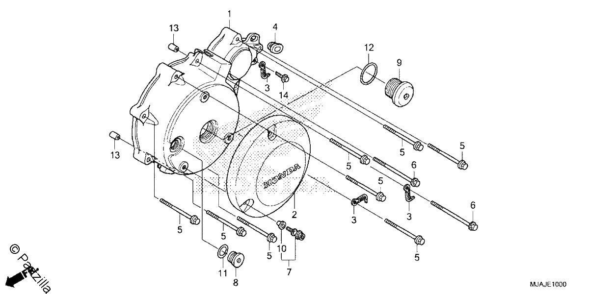 Diagrama de LEFT CRANKCASE COVER