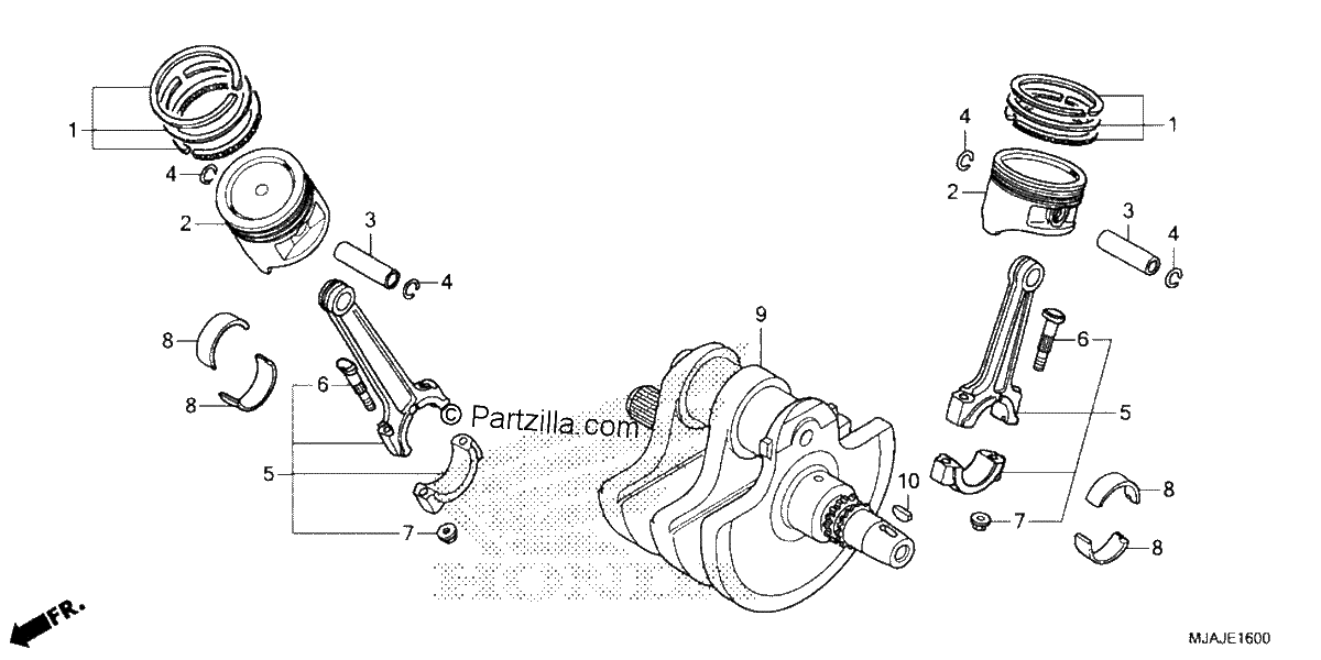 Diagrama de CRANKSHAFT PISTON