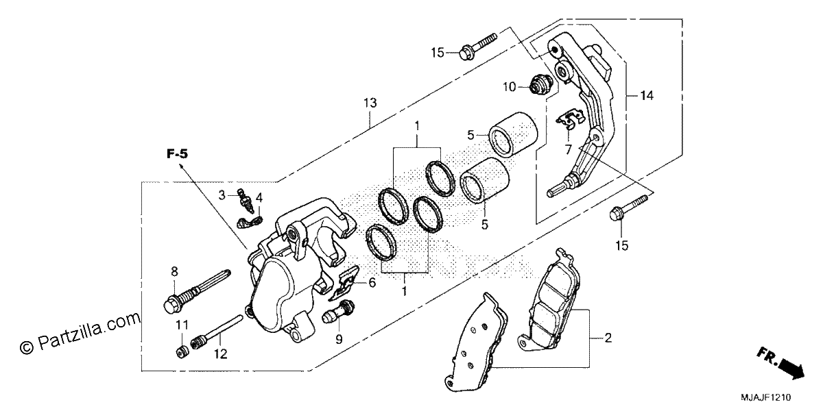 Diagrama de FRONT BRAKE CALIPER 1