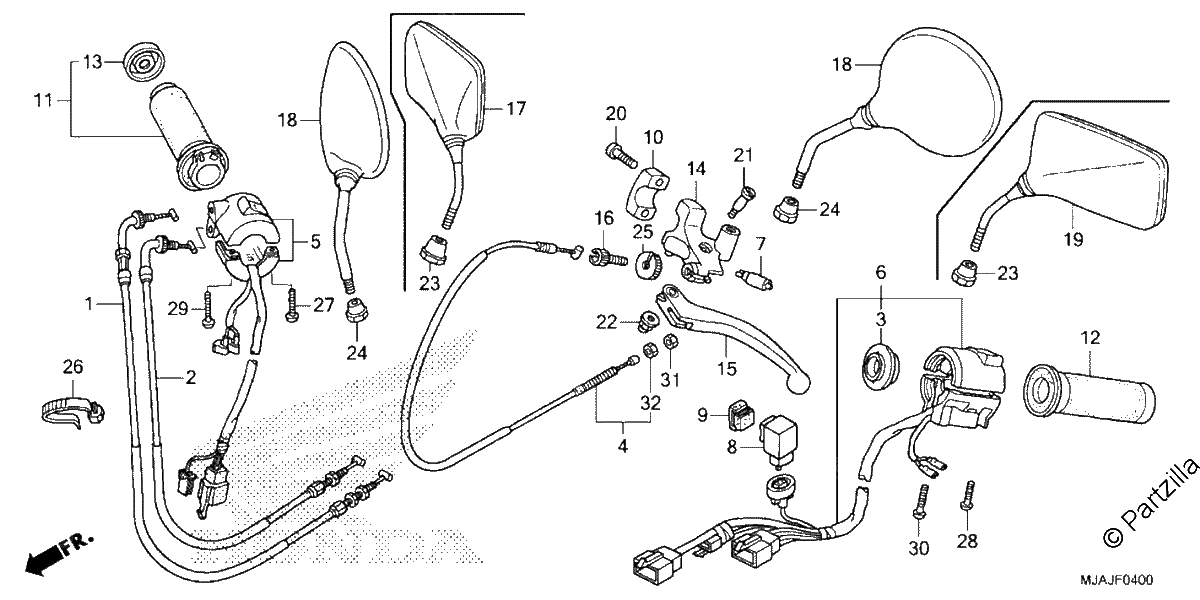 Diagrama de HANDLE LEVER SWITCH CABLE