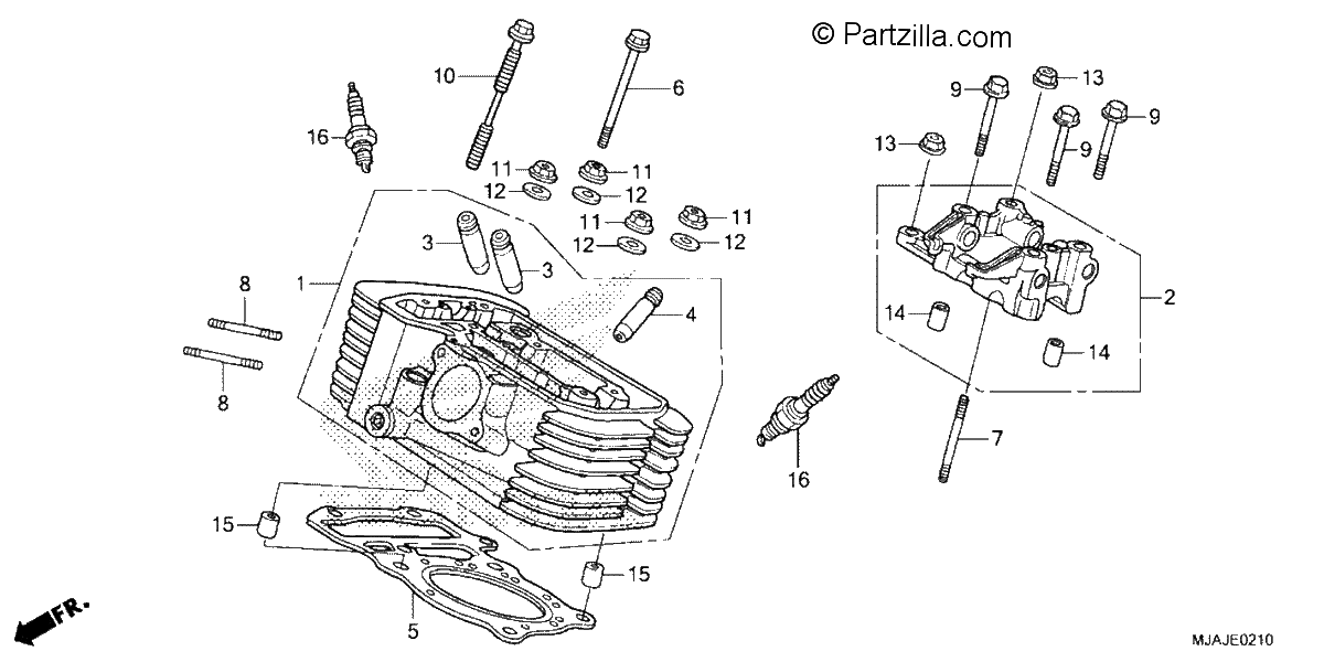 Diagrama de REAR CYLINDER HEAD